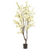 Kunstplant - Prunus - Kersenbloesem - Wit - 210cm
